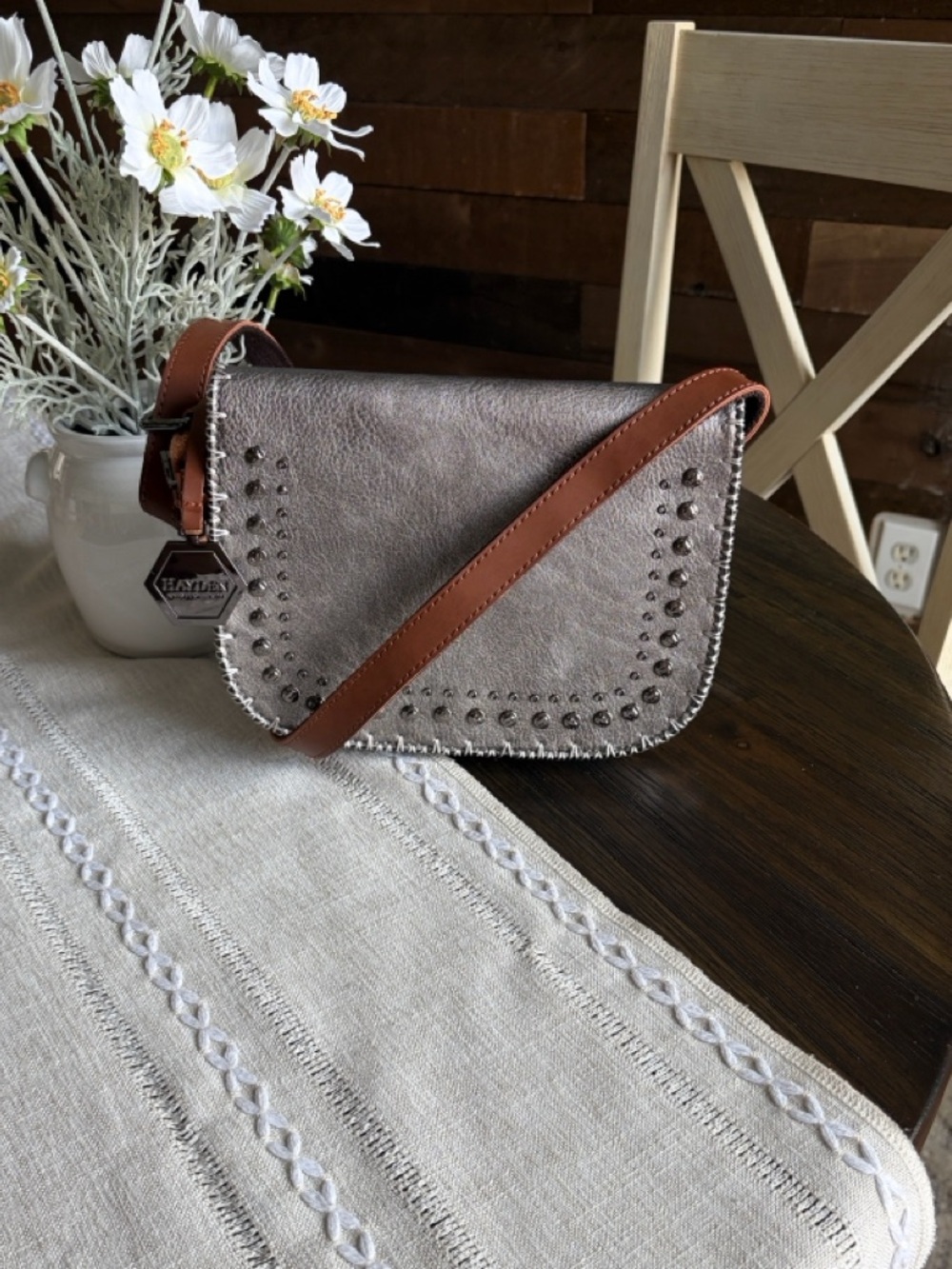 NWOT HAYDEN HARNETT Alissa Crossbody Bag silver metallic